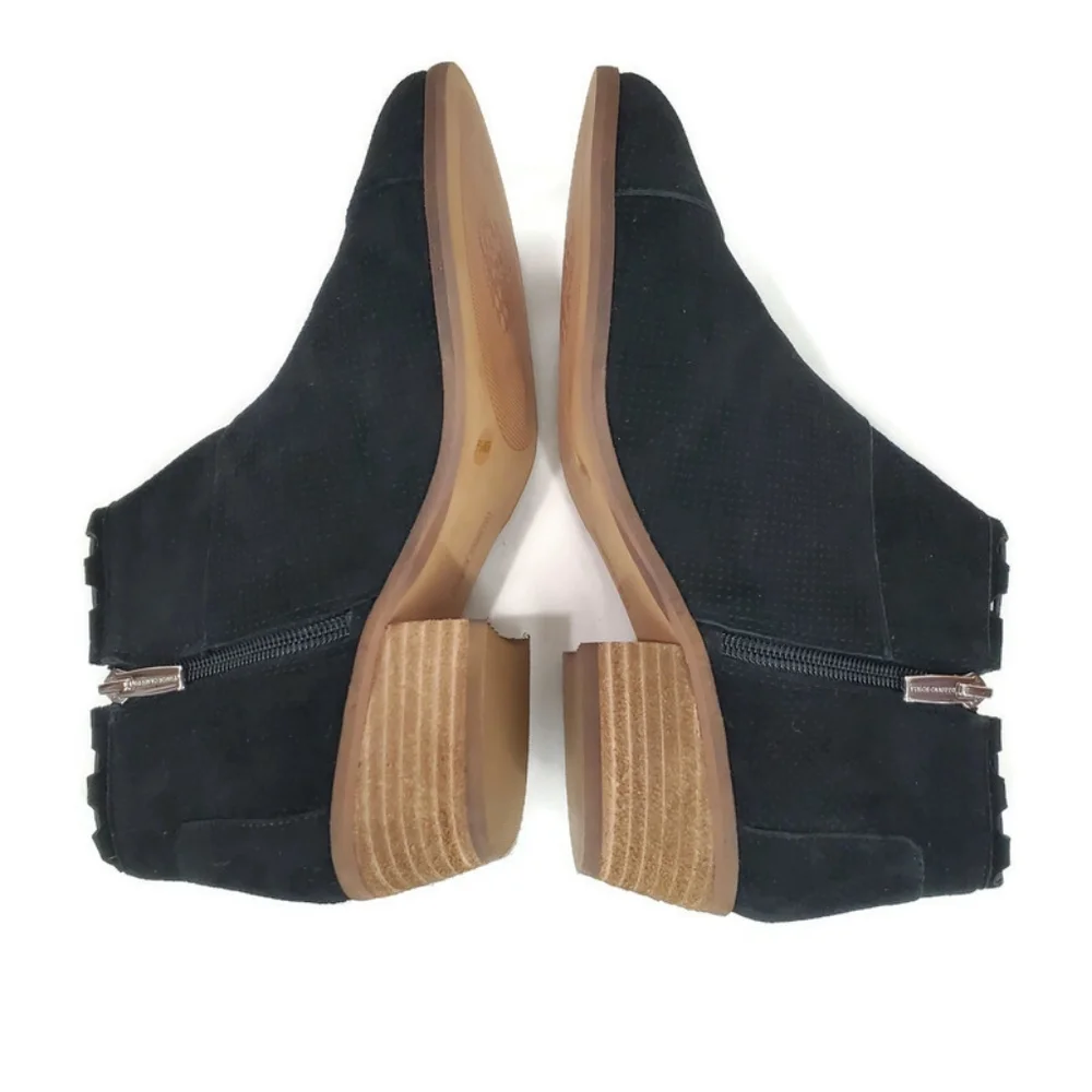 Vince Camuto Womens Pandormia Black Suede  Exposed Ankle Boots Size 8.5 - Picture 4 of 11